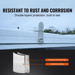 Sadevesikouruun asennettava pakettiauton galvanoitu seosteräs kattoteline 3 poikkipalkkia 1020–1900 mm 340 kg