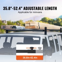 Pakettiauton kattotelineet tikkaiden kuljetukseen seosteräksiset galvanoidut 2 poikkipalkilla 910–1330 mm 227 kg