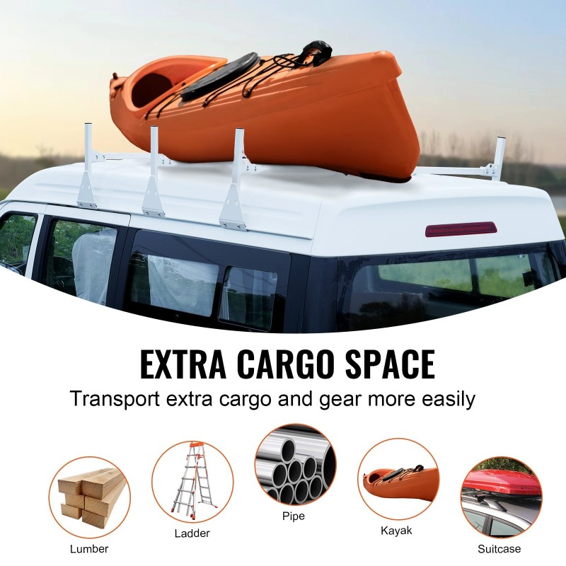 Galvanoitu teräs kattoteline täysikokoiselle pakettiautolle kolme poikkipalkkia sadevesikourukiinnitys kolmesataaneljäkymmenen