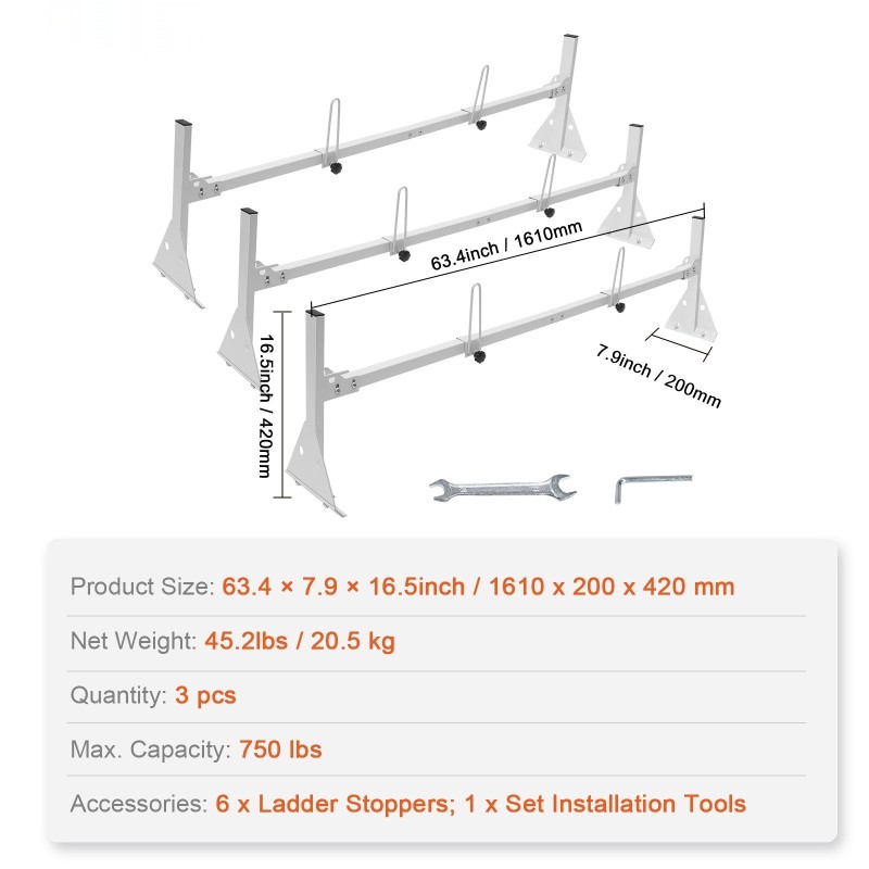 Galvanoitu teräs kattoteline täysikokoiselle pakettiautolle kolme poikkipalkkia sadevesikourukiinnitys kolmesataaneljäkymmenen
