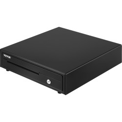 Kassalaatikko teräsrunko 33 cm 12 V 4 setelilokeroa 5 kolikkolokeroa avainlukolla