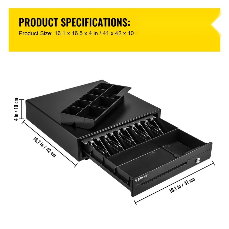 Kassalipas teräsrunko ABS-muoviset lokerot 5 setelolokeroa 8 kolikkolokeroa 12 V