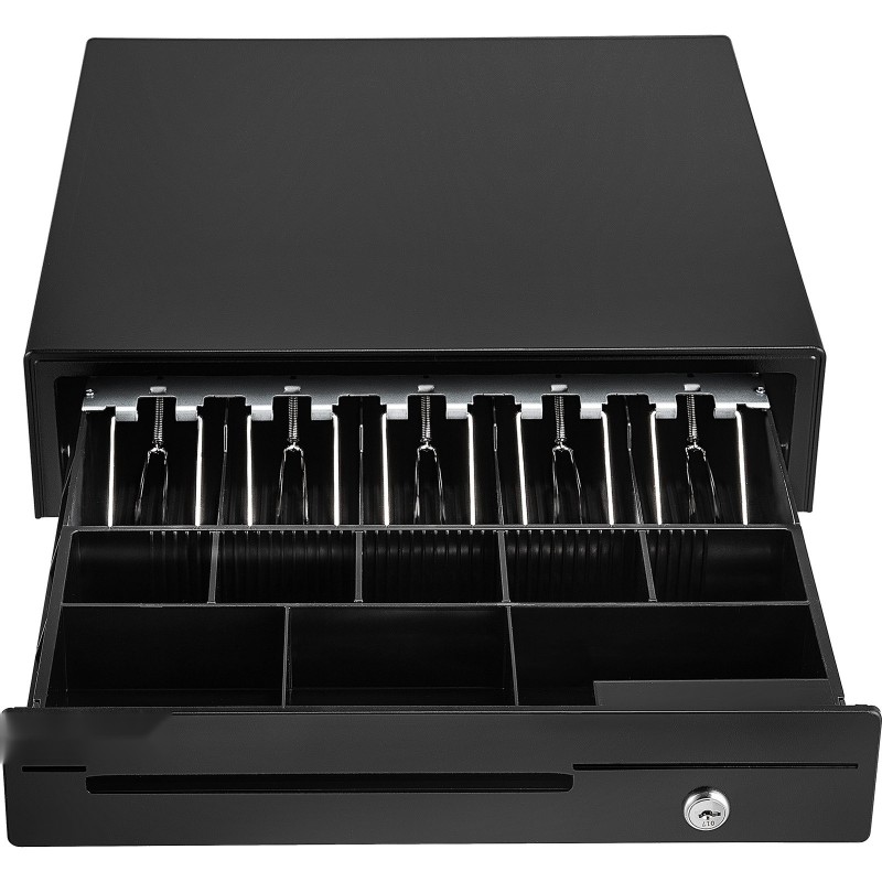 Kassalipas teräsrunko ABS-muoviset lokerot 5 setelolokeroa 8 kolikkolokeroa 12 V