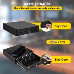 Kassalaatikko teräsrunko ABS lokerot 4 setelilokeroa 5 kolikkolokeroa 33 x 34,3 x 9 cm