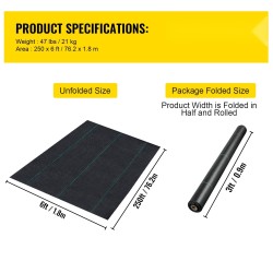 Rikkaruohokangas kudottu polypropeeni 1,8 metriä leveä 76 metriä pitkä rulla