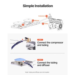 Lampeaerointijärjestelmä 550 W 5,2 CFM 1–3 eekkerin ja 50 jalan lammille