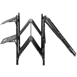 Leirikeittiö kokoontaitettava alumiini ja rautarunko pitkä pöytätaso irrotettava pesuallas 2 hyllyä