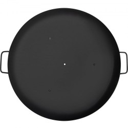 Tulipesäkulho musta maalattu hiiliteräs 77 cm halkaisija 15 cm syvä kantokahvoilla