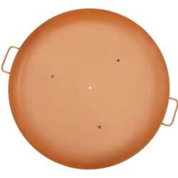 Tulipesäkulho maalattua hiiliterästä 77 cm halkaisija 15 cm syvyys kantokahvoilla vedenpoistoaukolla