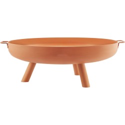 Tulipesäkulho maalattua hiiliterästä 77 cm halkaisija 15 cm syvyys kantokahvoilla vedenpoistoaukolla