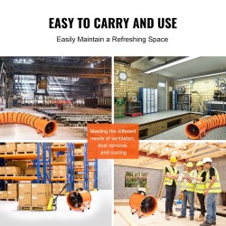 Sylinterimäinen siirrettävä poistoilmapuhallin 203,2mm 145W 1020CFM 5m poistokanava teräsrakenne