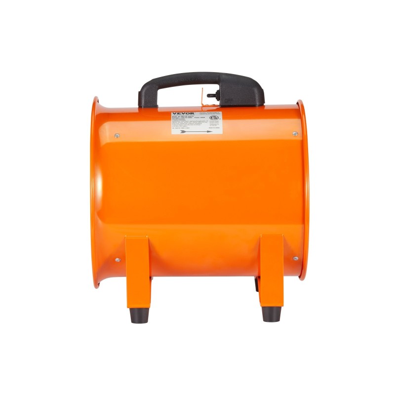 Siirrettävä sylinteripuhallin teräsrunko 203 mm 145 W 10 m kanavalla työmaille