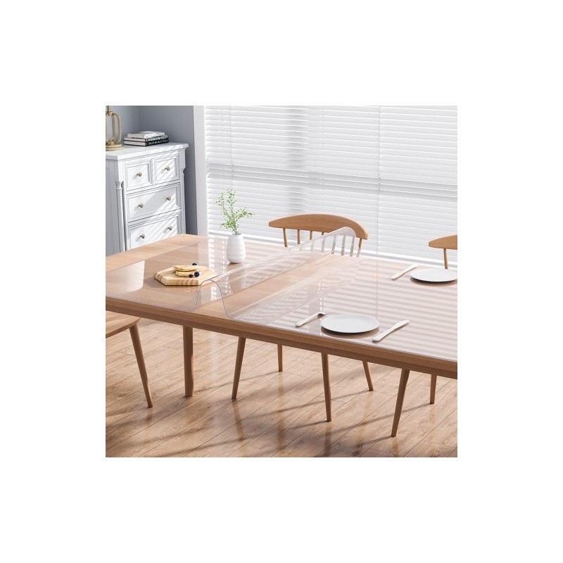 PVC-pöydänsuoja läpinäkyvä 613 x 922 mm 1,5 mm paksu ruokapöydälle