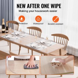 Pöydänsuoja PVC-muovinen läpinäkyvä 1,5 mm paksu 1067 x 2438 mm suorakulmainen