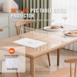 Läpinäkyvä PVC-pöytäsuoja 1,5 mm 91 x 122 cm