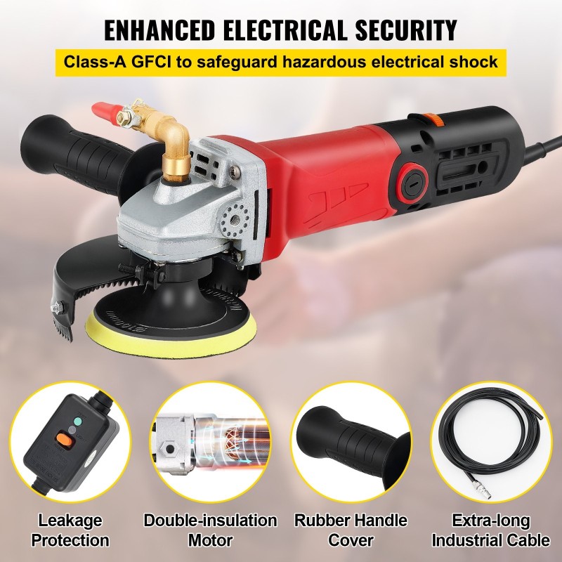 Märkäkivihiomakone 860W alumiini kuusiportainen nopeudensäätö 4 ja 5 tuuman laikat 8 kpl