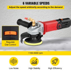 Märkäkivihiomakone 860W alumiini kuusiportainen nopeudensäätö 4 ja 5 tuuman laikat 8 kpl