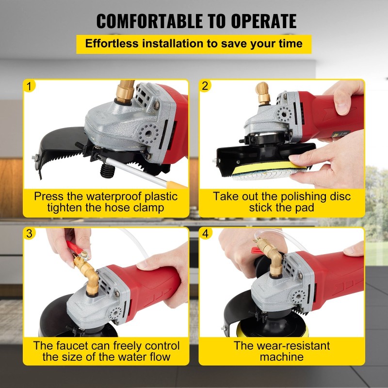 Märkäkivihiomakone 860W alumiini kuusiportainen nopeudensäätö 4 ja 5 tuuman laikat 8 kpl