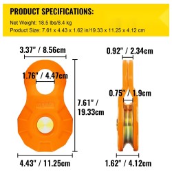 Taljapyörä hiiliteräs 11 t työkuorma 2 kpl vaijerille ja köydelle