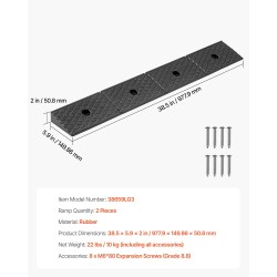 Kuminen kynnyssilta 2 kpl 50,8 mm nostokorkeus 15 t kantavuus pyörätuoleille