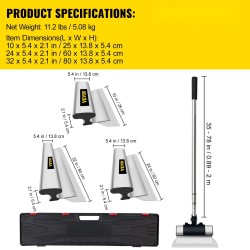 Tasoitusteräsarja ruostumatonta terästä 10 24 ja 32 tuumaa kipsilevyille säädettävällä jatkovarsilla