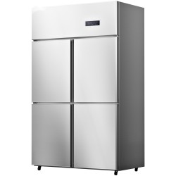 Pystymallinen jääkaappi-pakastin ruostumatonta terästä 780L neljä ovea liikekäyttöön