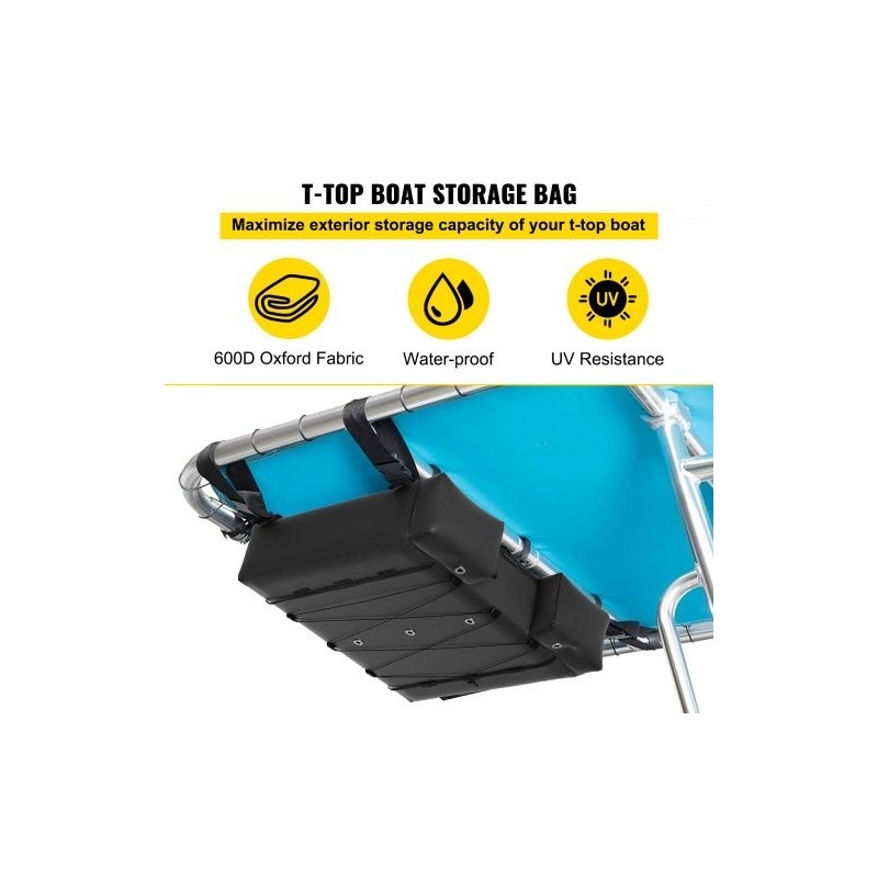 T-top-säilytyslaukku 600D Oxford-kangas sopii 4 pelastusliiville mukana roskapussi bimini- ja ponttooniveneisiin