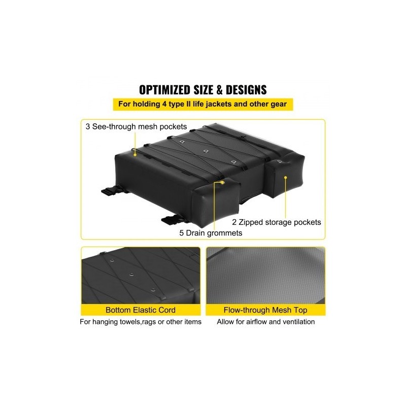 T-top-säilytyslaukku 600D Oxford-kangas sopii 4 pelastusliiville mukana roskapussi bimini- ja ponttooniveneisiin