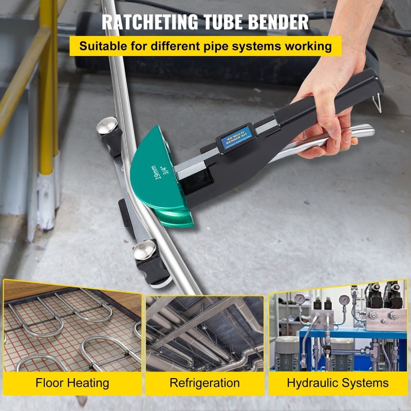 Putkentaivutin alumiiniseos 7 taivutuspäätä 6–22 mm etu ja takataivutus kuparille ja alumiinille