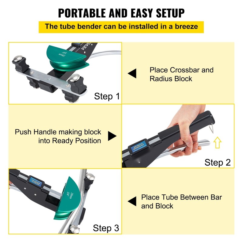 Putkentaivutin alumiiniseos 7 taivutuspäätä 6–22 mm etu ja takataivutus kuparille ja alumiinille