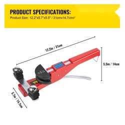 Manuaalinen räikkäputkentaivutin alumiinimuoteilla seitsemällä koolla 8–22 mm kuparille ja alumiinille