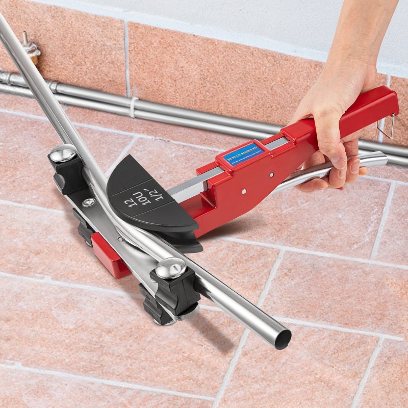 Manuaalinen räikkäputkentaivutin alumiinimuoteilla seitsemällä koolla 8–22 mm kuparille ja alumiinille