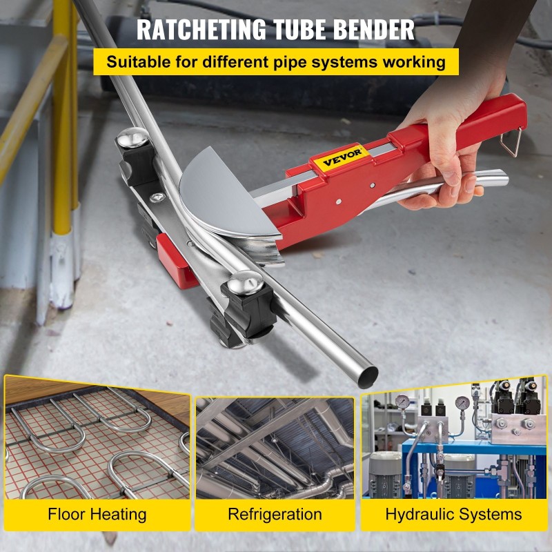 Putkentaivutin alumiiniseos 8–22 mm 7 taivutuspäätä räikkämekanismilla 90 asteen taivutukseen