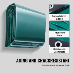 PVC-peite 5 x 9 m vedenpitävä vahvistetuilla reunoilla purjerenkaat 1 m välein