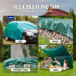 PVC-peite 5 x 9 m vedenpitävä vahvistetuilla reunoilla purjerenkaat 1 m välein