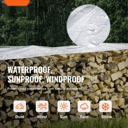 Läpinäkyvä PVC-pressu 3 x 4 m metallisilla purjerenkailla 100% vedenpitävä ulkokäyttöön