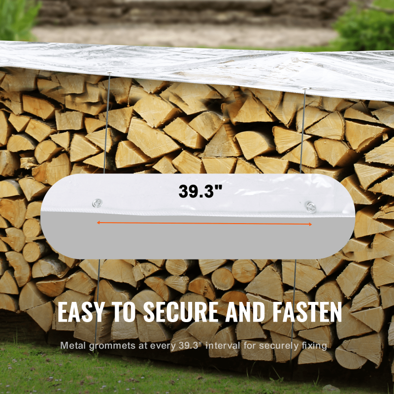 Läpinäkyvä PVC-pressu 3 x 4 m metallisilla purjerenkailla 100% vedenpitävä ulkokäyttöön