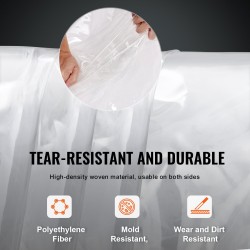 Läpinäkyvä PVC-pressu 3 x 4 m metallisilla purjerenkailla 100% vedenpitävä ulkokäyttöön