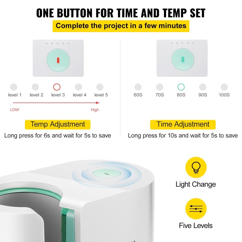 Mukiprässi automaattinen yhden painikkeen Teflon-pinta ABS silikoni 11–15 unssin mukeille