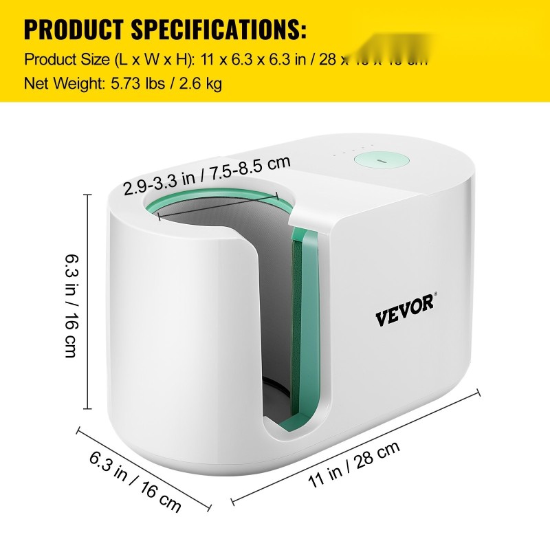 Mukiprässi automaattinen yhden painikkeen Teflon-pinta ABS silikoni 11–15 unssin mukeille