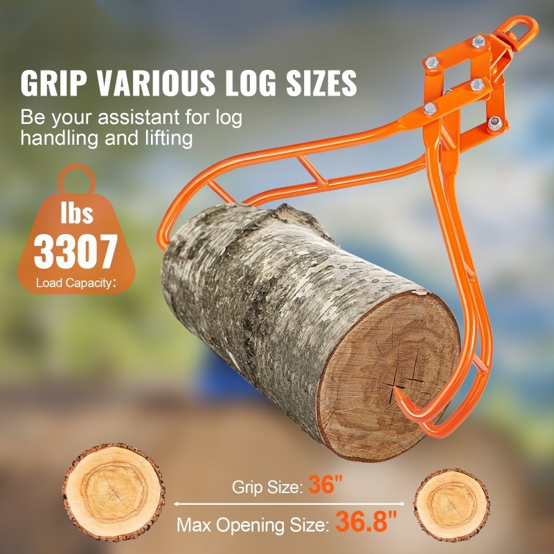 Nelihampainen teräspuukoura 914 mm tartuntakoko 1500 kg kantavuus traktoreihin