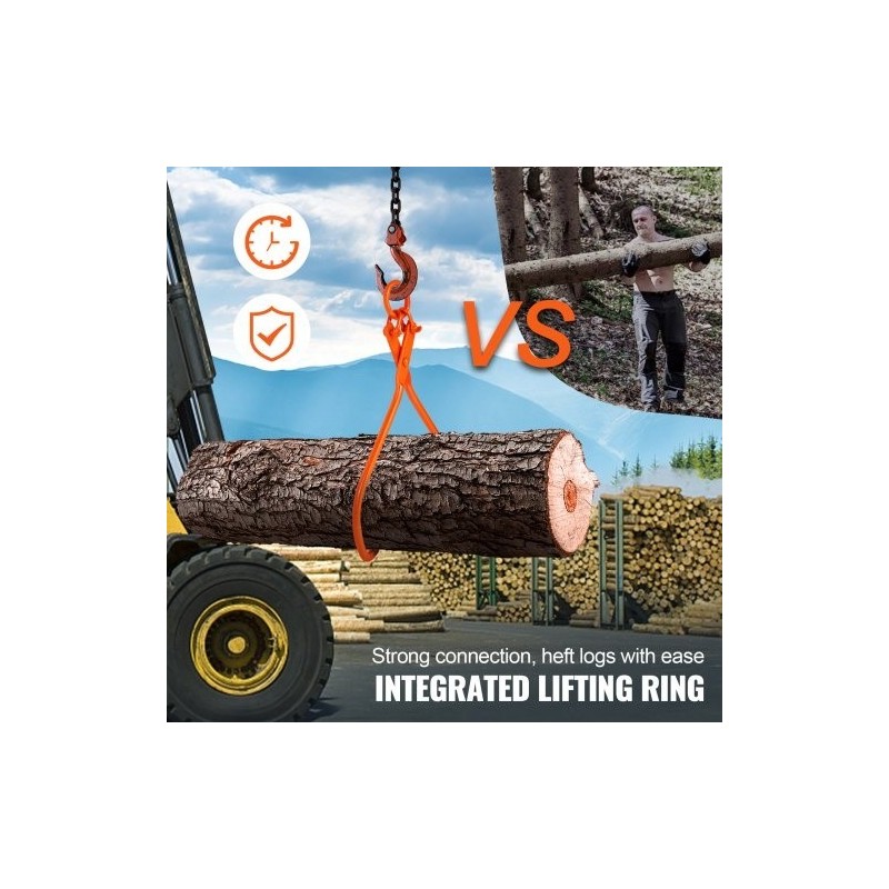 Puutavarapihdit teräksiset 32 tuuman tartunta 700 kg nostoon ja vetoon