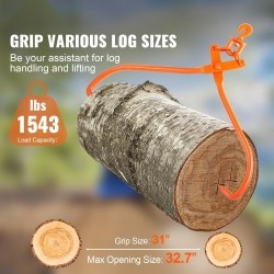 Teräksiset tukkikourat 32 tuuman tartuntakoolla kaksi koukkua 700 kg kantavuus