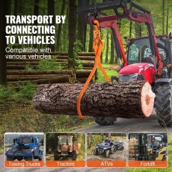 Teräksiset tukkikourat 32 tuuman tartuntakoolla kaksi koukkua 700 kg kantavuus