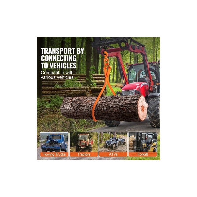 Teräksiset tukkikourat 32 tuuman tartuntakoolla kaksi koukkua 700 kg kantavuus