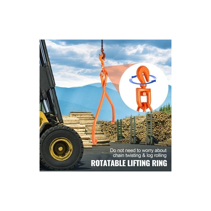 Teräksiset tukkikourat 32 tuuman tartuntakoolla kaksi koukkua 700 kg kantavuus