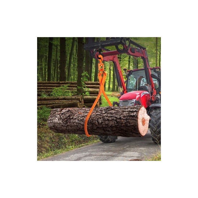 Teräksiset tukkikourat 32 tuuman tartuntakoolla kaksi koukkua 700 kg kantavuus