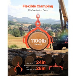 Puutavarapihdit kaksoispiikki taottu teräs 710 mm avaus 500 kg nostokyky