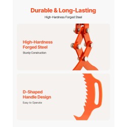 Puutavarapihdit kaksoispiikki taottu teräs 710 mm avaus 500 kg nostokyky