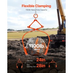 Kivinostopihdit teräs 609 mm 500 kg kantavuus kaksileukainen hammastettu